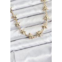 Yıldız Model Pirinç Gold Renk Kadın Kolye