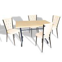 Dockers Halley - Kapitoneli Mutfak Masa Takımı - 70x120 (Werzalit, Wermodin veya Allzalit Tabla) - Akçaağaç-Krem