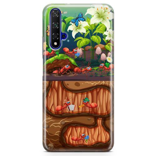 Huawei Nova 5t Kılıf Karınca Yuvası Arka Kapak Koruma Desenli Full Koruyucu