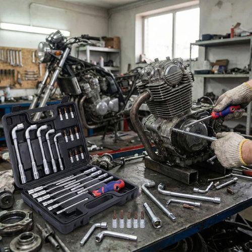 WORKPRO WP204003 26 Parça Cr-V Profesyonel Motosiklet Tamir Alet Seti