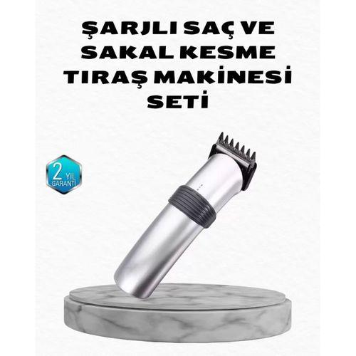 Profesyonel Şarjlı Saç Ve Sakal Kesme Makinesi – Paslanmaz Çelik Bıçaklı, Ergonomik Ve Sessiz Motorlu
