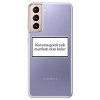 Galaxy S21 Kılıf HD Yazı Baskılı Silikon Arka Kapak - Yazı 6