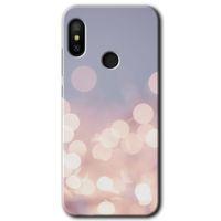 Xiaomi Mi A2 Lite Kılıf HD Desen Baskılı Arka Kapak+Temperli Cam - Blur Lights