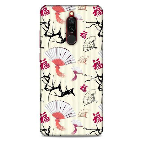 Xiaomi Redmi 8 Kılıf Japonya (44) Tough Armor Kılıf Japon Yelpazesi Çiçeği
