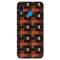Samsung Galaxy A30 Kılıf Patchwork (19) Kılıfları Kahve Turuncu