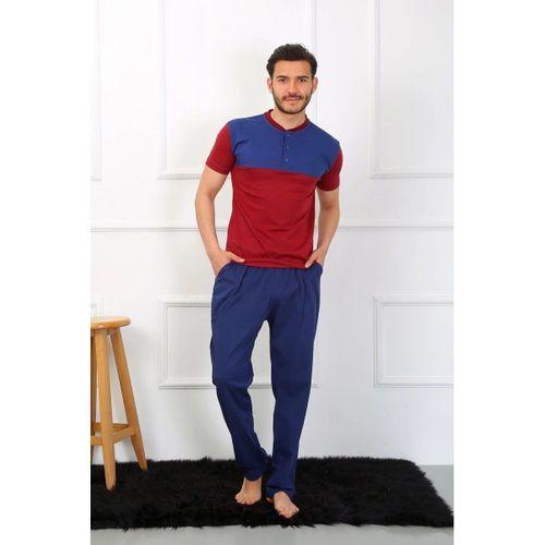 Erkek Penye 3'lü Parlamentmavi Parçalı Pijama Takımı