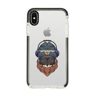 iPhone Xs Max Casetify Pug Desenli Anti Shock Premium Silikonlu Siyah Kenar Detaylı Telefon Kılıfı