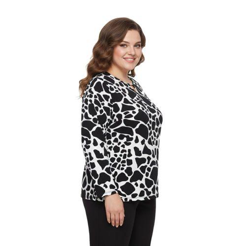 Kadın V Yaka Modelli Baskılı Bluz BGL-ST05103