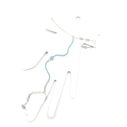 Mavi Taşlı Balık Şahmeran - Gümüş