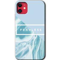 MRCİLETİSİM iPhone 11 Kılıf HD Desen Baskılı Arka Kapak + Temperli Cam - Fearless