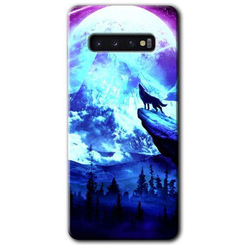 Potkal Hediye Fabrikası Samsung Galaxy S10 HD Baskılı Kılıf + 9D Tam Ekran Koruyucu - Mega Kurt