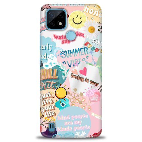 Realme C21 Kılıf HD Baskılı Kılıf - Honey + Tam Ekran Koruyucu