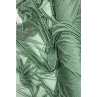 Yağmur Damlası Simli Abiye Elbise Şallık Tül Kumaş Mint Yeşil 75