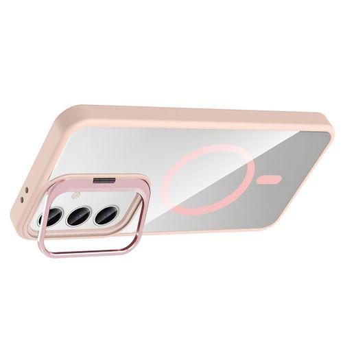 Galaxy S25 Kılıf Standlı ve Kamera Lens Hediyeli M-Safe Şarj Özellikli Zore Etro Kapak