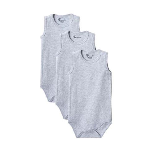 Gri Askılı Body Zıbın 2-7 YAŞ Çocuklar İçin (3 ADET) Alttan Çıtçıtlı Özel Gereksinimli