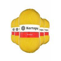 5 Adet Kristal Çift Katlı El Örgü Lif İpi Sarı K301