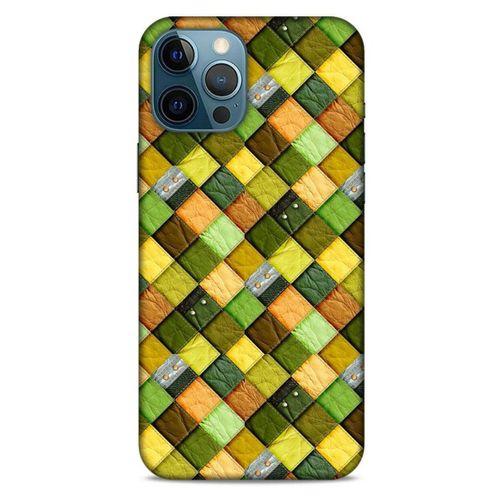 Apple iPhone 12 Pro Max Kılıf Patchwork (49) Ultra Silikon Kılıf Sarı Yeşil