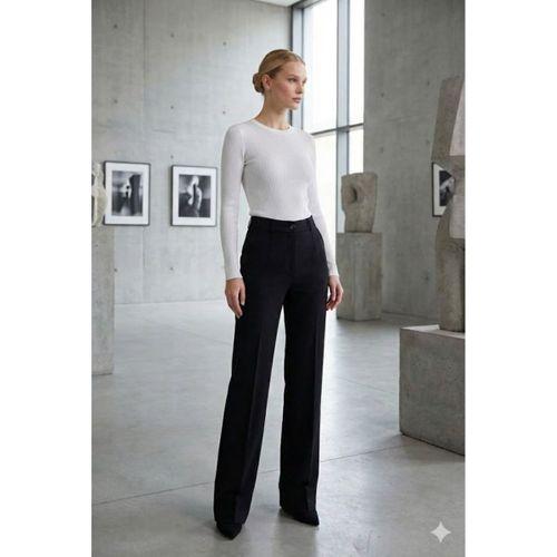 Kadın Yüksel Bel Full Likralı Palazzo Pantolon