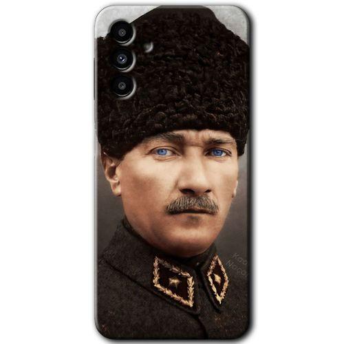 Samsung Galaxy M23 Kılıf Baskılı Kapak - Başkomutan Atatürk +Tam Kaplayan Mat Seramik
