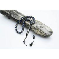 Oltu Taşı Bürokrat Boy Üçlü Çeşmi Bülbül Mavi İşlemeli Tespih