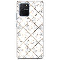 Mermer Desenli (1) Tema Kılıfı Beyaz Samsung Galaxy S10 Lite Kılıf