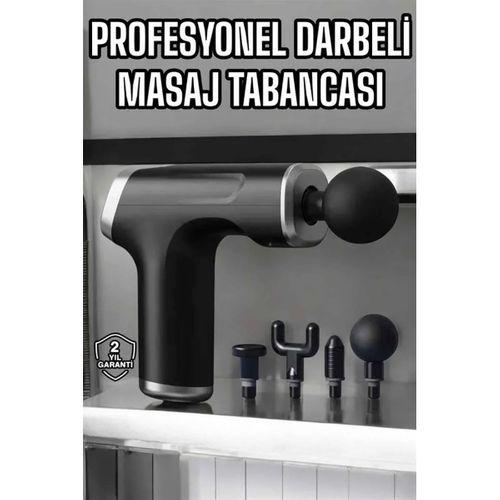 Masaj Tabancası 4 Başlıklı Kas Ve Vücut Ağrıları İçin Şarjlı Darbeli