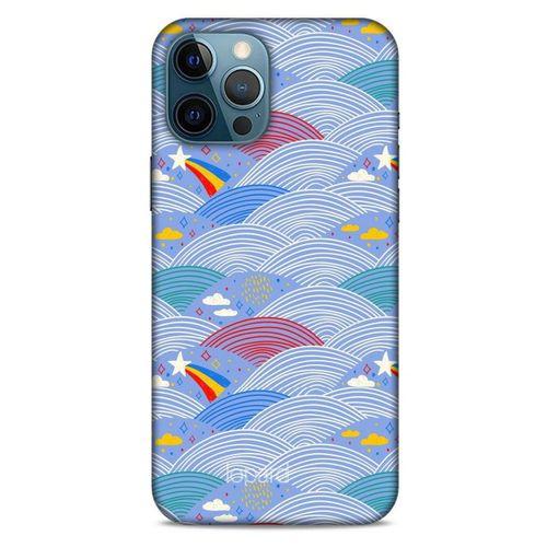 Apple iPhone 12 Pro Max Kılıf Pastel Renkler (2) Kabı Mor Beyaz