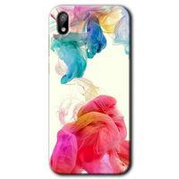 Huawei Y5 2019 Kılıf HD Desen Baskılı Arka Kapak + Temperli Cam - Gökkuşağı Color