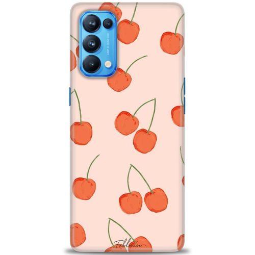 Oppo Reno 5 Pro Kılıf HD Baskılı Kılıf - Büyük Kirazlar + Tam Ekran Koruyucu