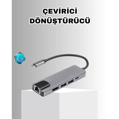 Alüminyum Kasalı Macbook Usb-c Hub – 4k Hdmı, Usb 3.0, Sd/tf Kart Girişi, Pd Şarj Desteği