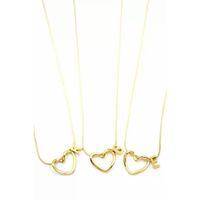 24'lü Kalp Harf Kolye - Altın