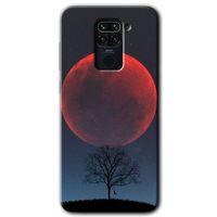 MRCİLETİSİM Xiaomi Redmi Note 9 Kılıf HD Desen Baskılı Arka Kapak + Temperli Cam - Kanlı Ay