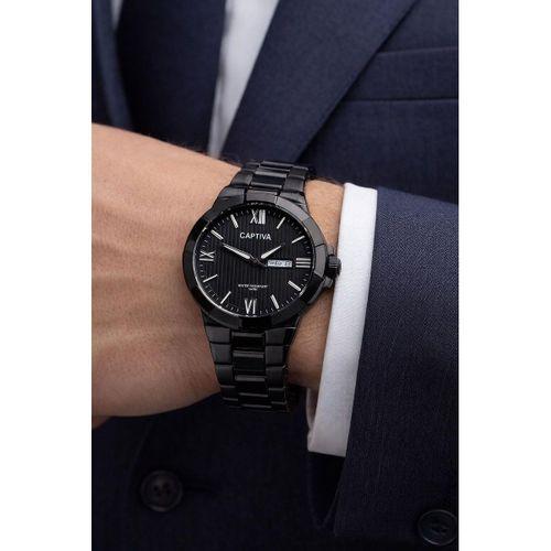 Captiva Bileklik Hediyeli Çelik Kordon Haftanın Günü Ve Takvimli Kadran Erkek Kol Saati CT.M.001.M8