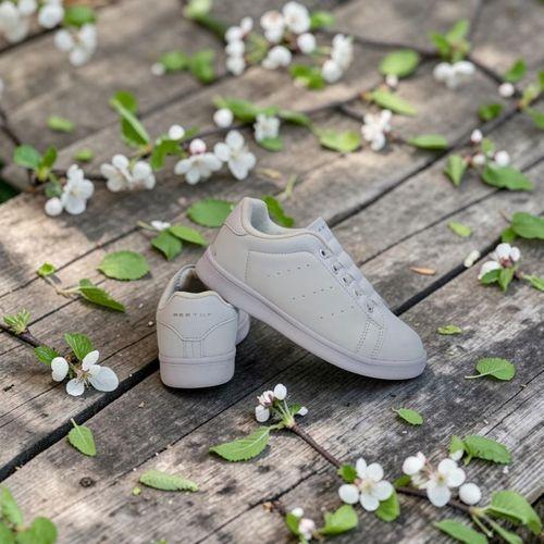 Bestof 041pf Beyaz Lastikli Fuspetli Çocuk Spor Ayakkabı