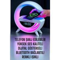 Bluetooth Hoparlör Dijital Göstergeli Wireless Şarj Rgb Işıklı