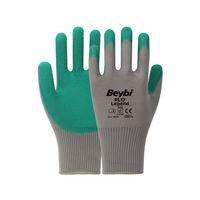 Beybi Pl17 9 Beden Gri-yeşil 12li Paket Legend Polyester Örme Lateks Eldiven