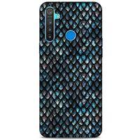 Oppo Realme 5i Kılıf Dragons (10) Full Koruma Kılıfı Ejderha Skin Mavi Beyaz