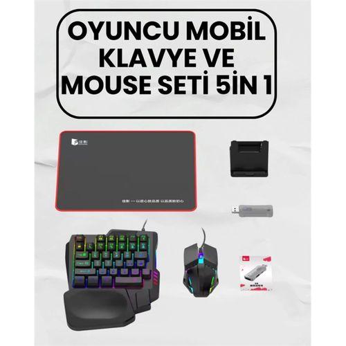 Bluetooth 5.3 Bağlantılı Mobil Oyun Dönüştürücü Set – Klavye + Mouse + Adaptör