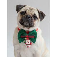 Noel Baba Küçük Irk Köpek Papyon Tasması | Kırmızı Fiyonk Boyun Aksesuarı | Noel Temalı Köpek Süsü
