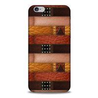 Apple Iphone 6 Kılıf Patchwork (33) Hybrid Kılıf Kahve Toz Pembe