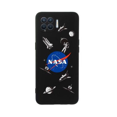 Oppo Reno 4 Lite NASA Desenli Premium Silikonlu Siyah Telefon Kılıfı