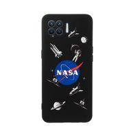 Oppo Reno 4 Lite NASA Desenli Premium Silikonlu Siyah Telefon Kılıfı