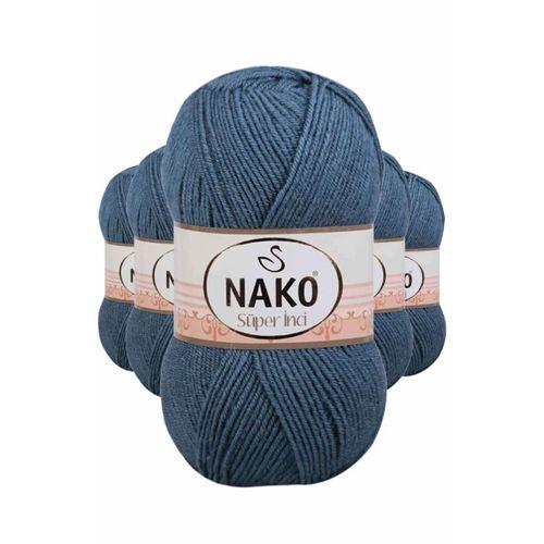 5 Adet Süper İnci El Örgü İpi 100 gr Fırtına Mavi 185