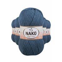 5 Adet Süper İnci El Örgü İpi 100 gr Fırtına Mavi 185