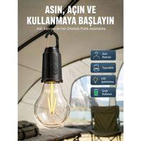 Taşınabilir Şarjlı Led Ampul Askılı Lamba Kamp Bahçe Lambası