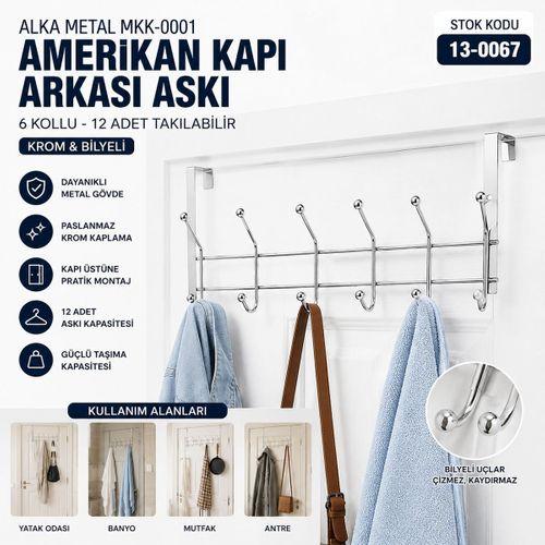 6 Kollu Krom Kapı Arkası Askı