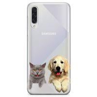 Samsung Galaxy A30s Kılıf Scottish Fold Kedi Ve Köpek Arka Kapak Koruma Desenli Full Koruyucu
