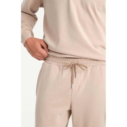 Scuba Modal Kumaş Relaxed Fit Erkek Eşofman Altı Pantolon - Bej