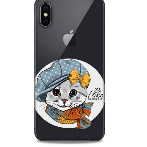 Zoologix (43) Apple iPhone XS Max Şeffaf Kılıf Silikon Desenli