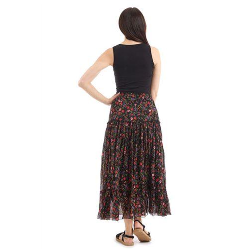 Şile Bezi Siyah Tomurcuk Vual Uzun Etek